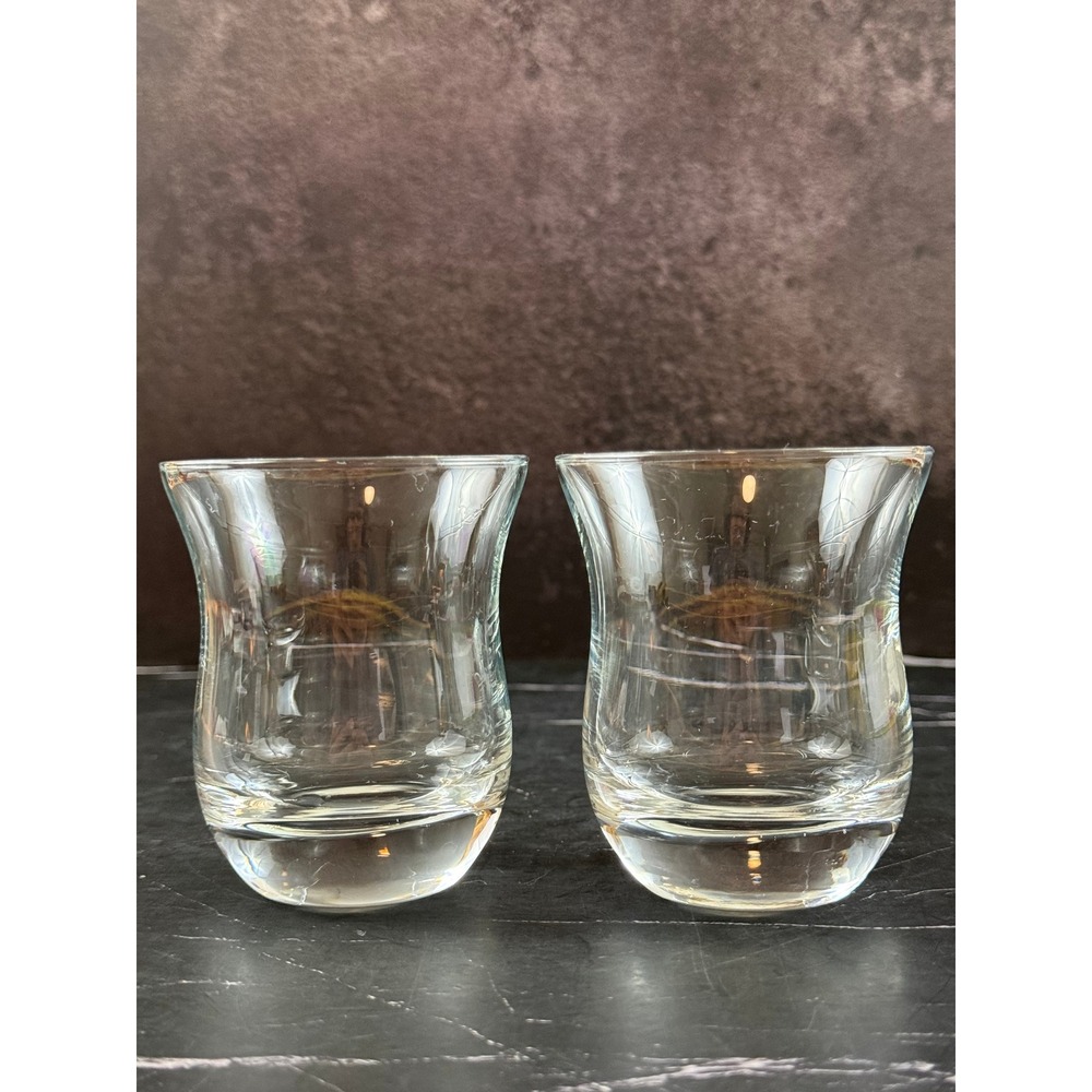 Vintage Pair of Tulip Whiskey Scotch Tasting Glasses 3.5in Tall MINT!
